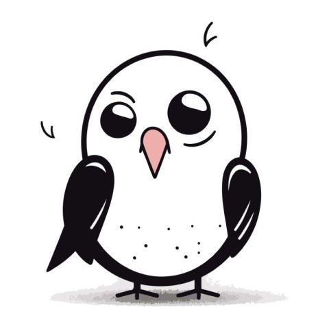 Cute cartoon owl. Vector illustration isolated on a white backgr