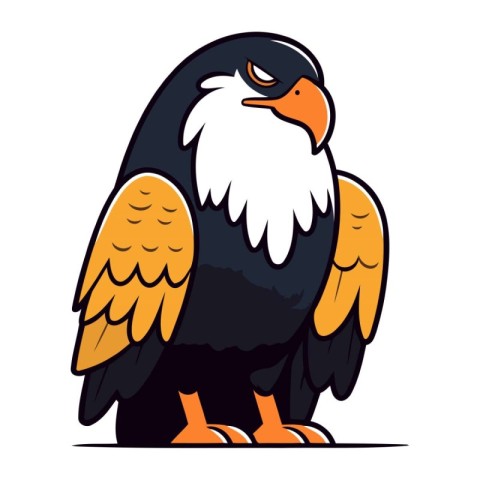 Eagle. Vector illustration on a white background. Cartoon style.