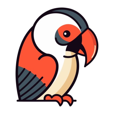 Parrot icon. Flat illustration of parrot vector icon for web