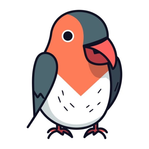 Bullfinch icon. Flat illustration of bullfinch vector icon for w