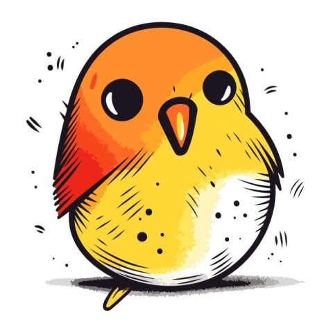 Illustration of a cute bird on a white background. Vector illust