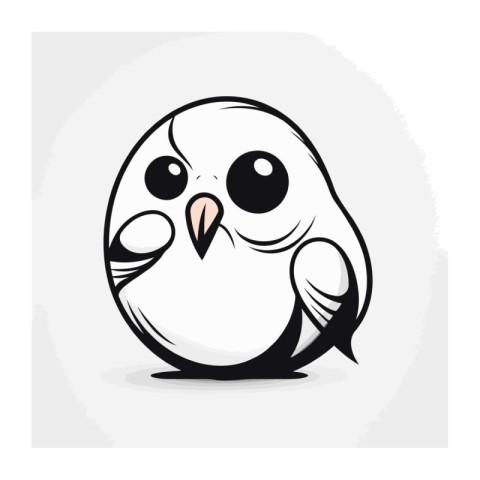 Cute cartoon bird isolated on a white background. Vector illustr