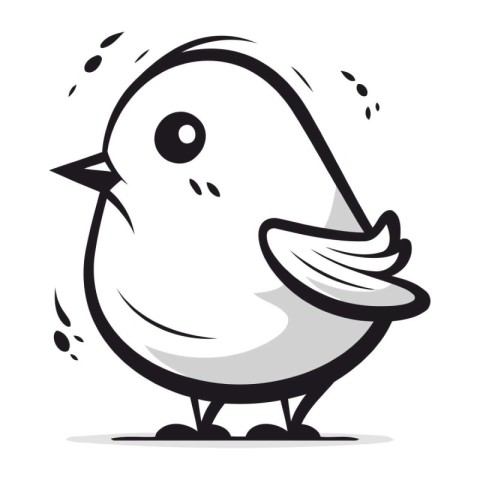 Vector illustration of a cute cartoon bird. Isolated on white ba