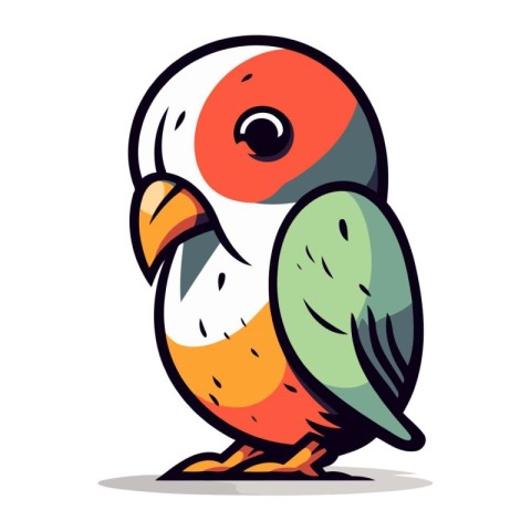 Cute parrot isolated on a white background. Vector illustration.