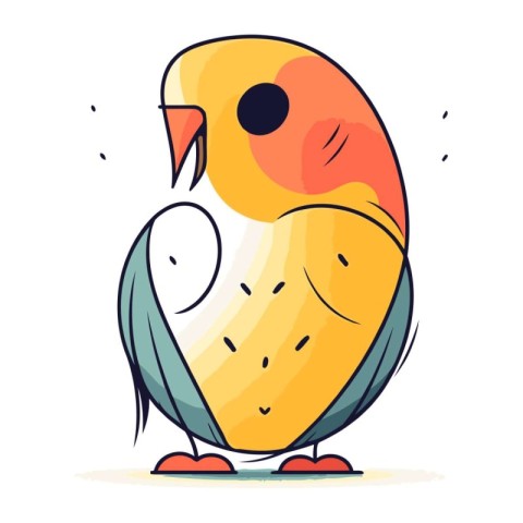 Cute parrot. Vector illustration in cartoon style. Isolated on w