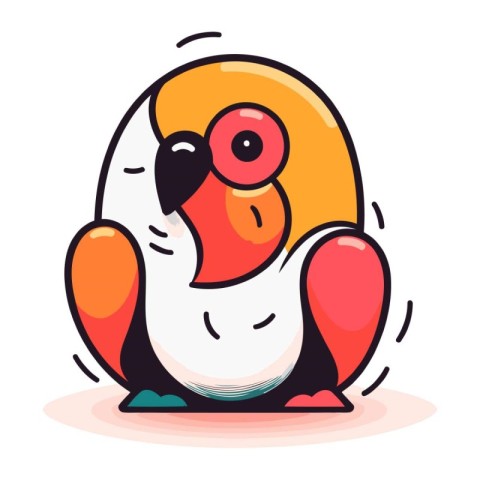 Cute parrot. Vector illustration in cartoon style. Isolated on w