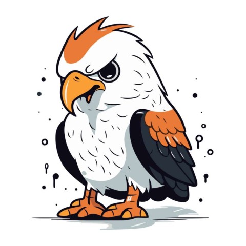 Eagle cartoon vector illustration. Hand drawn doodle style.