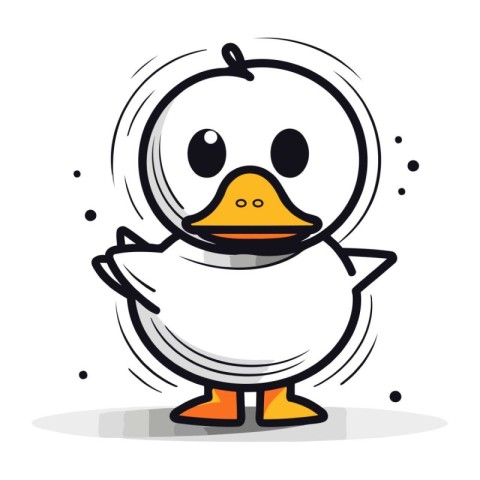 duck cartoon on white background. vector illustration. eps10