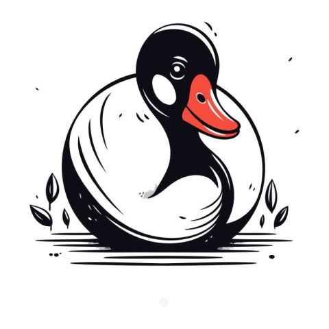 vector illustration of a duck on a white background in the style