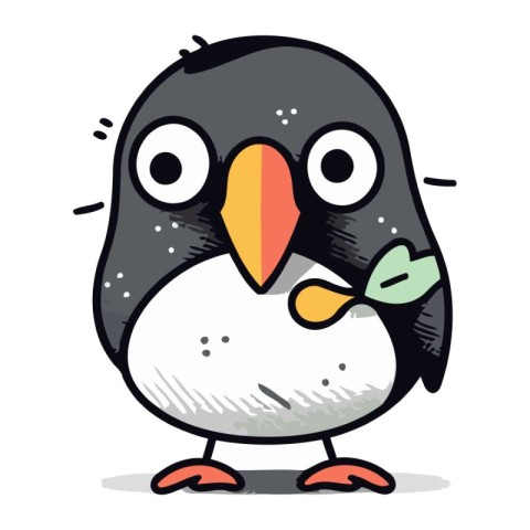 Cute penguin cartoon vector illustration. Cute cartoon penguin.