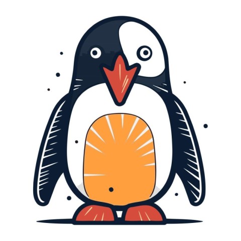 Cute penguin vector illustration. Cute penguin cartoon character