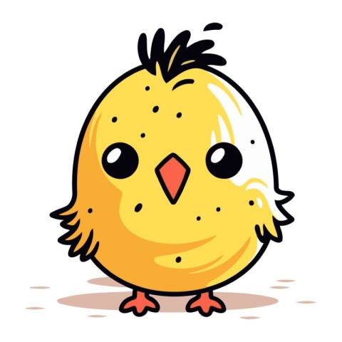 Cute cartoon chicken. Vector illustration isolated on a white ba