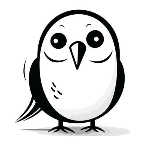 Cute bird on a white background. Vector illustration in cartoon