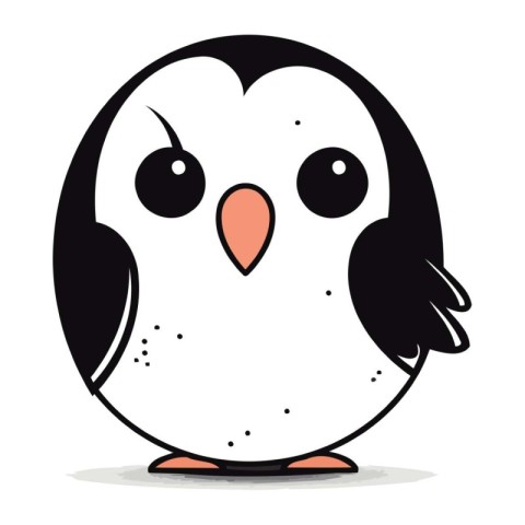 Cute penguin isolated on white background. Vector cartoon illust