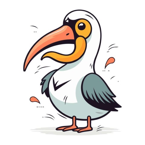 Pelican bird icon. Cartoon illustration of pelican bird vector i