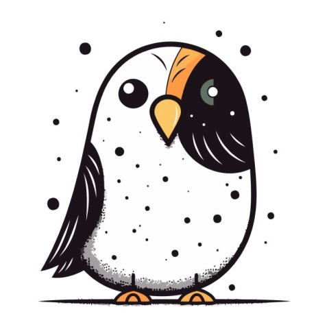 Cute penguin isolated on a white background. Vector illustration