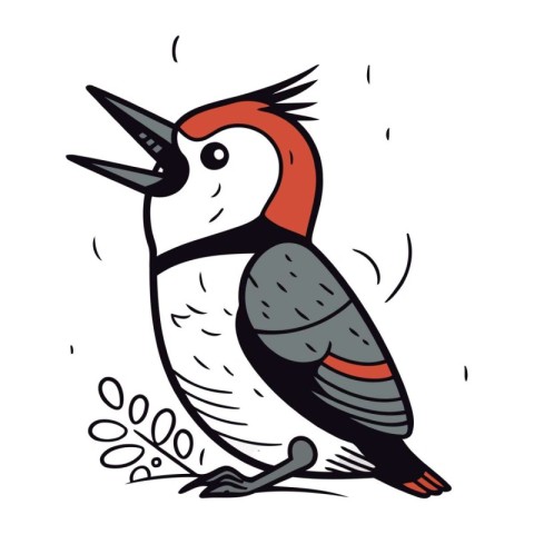 Woodpecker vector illustration on white background. Woodpecker i