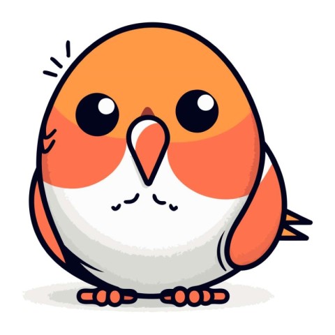 Cute little bird isolated on a white background. Vector illustra