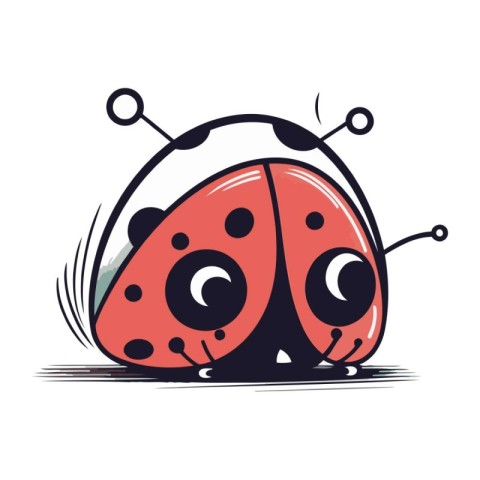 Ladybug. Isolated on white background. Vector illustration in ca