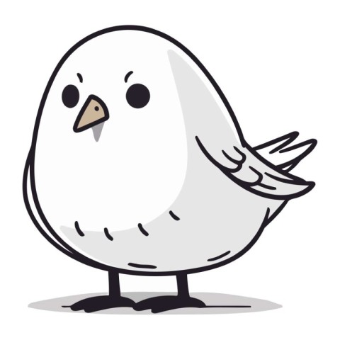 Cute cartoon bird isolated on a white background. Vector illustr