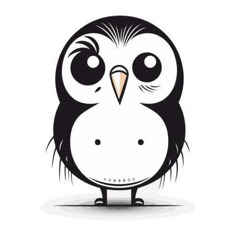 Cute cartoon owl isolated on a white background. Vector illustra