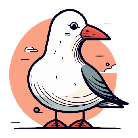 Seagull icon. Vector illustration of a seagull.