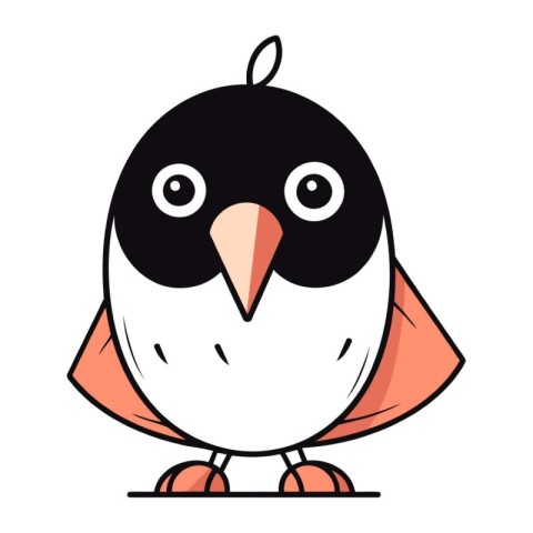 Cute little penguin. Vector illustration isolated on white backg