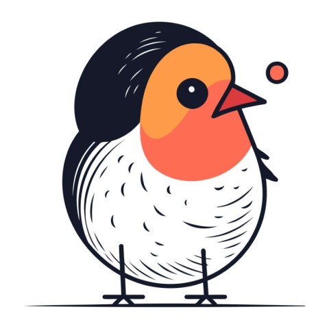 Vector illustration of a cute little penguin on a white backgrou