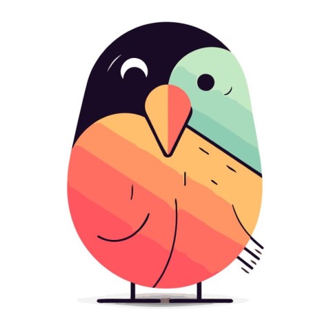 Cute cartoon bird. Colorful vector illustration in flat style.