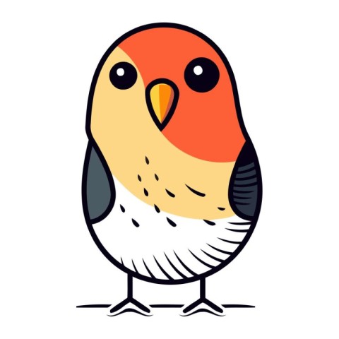 Cute cartoon bird isolated on a white background. Vector illustr