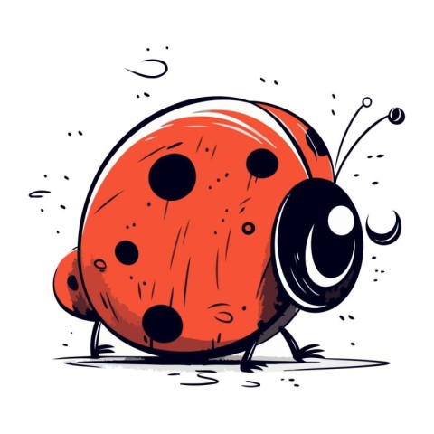 Ladybug. Cute hand drawn vector illustration in cartoon style.