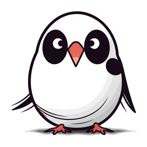 cute penguin cartoon isolated on white background. vector illust