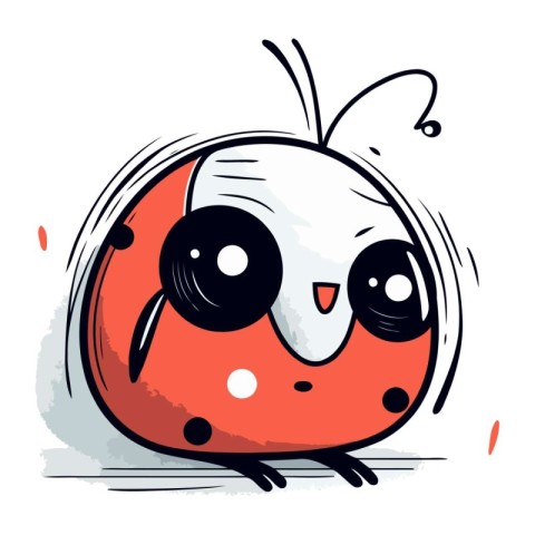 Cute cartoon ladybug. Vector illustration of a ladybug.