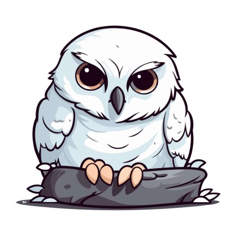 Illustration of a cute owl on a white background. Vector illustr