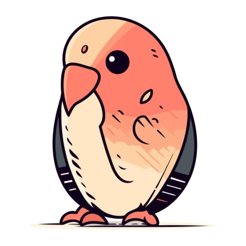 Vector illustration of cute cartoon parrot bird. Isolated on whi