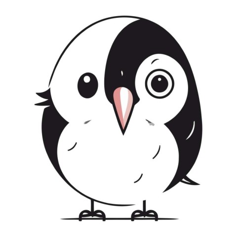 Cute penguin. Vector illustration isolated on a white background