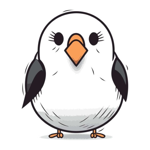 Cute cartoon bird isolated on a white background. Vector illustr