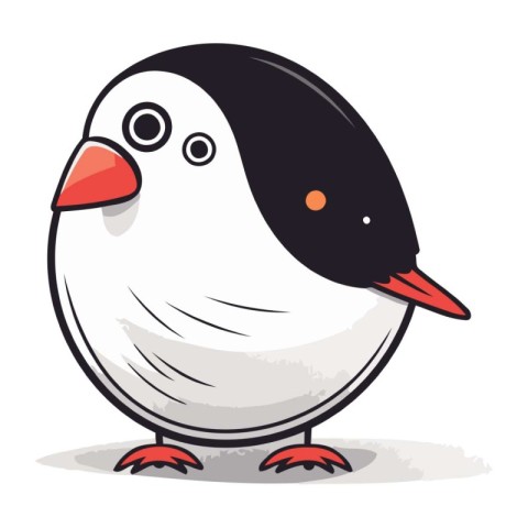 Cute penguin. Vector illustration isolated on a white background