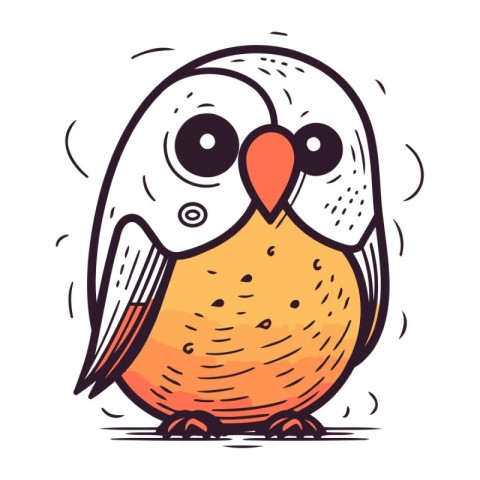 Cute cartoon owl. Vector illustration. Isolated on white backgro