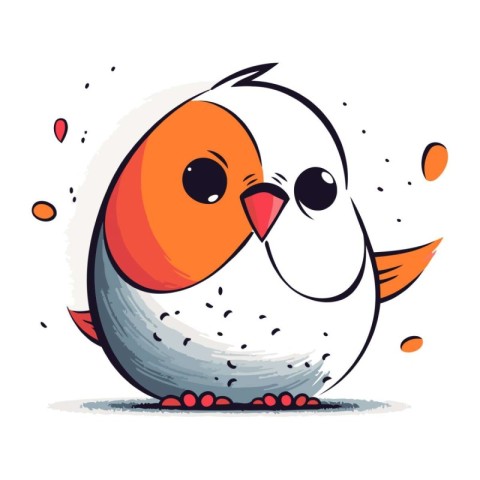 Cute cartoon owl. Vector illustration isolated on a white backgr