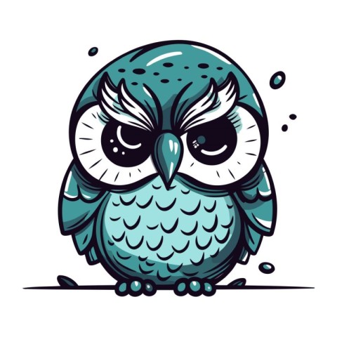 Cute cartoon owl. Vector illustration isolated on a white backgr