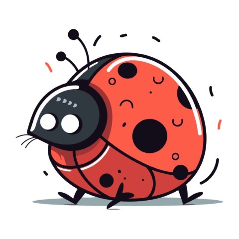 Cute cartoon ladybug. Vector illustration. Cute ladybug.