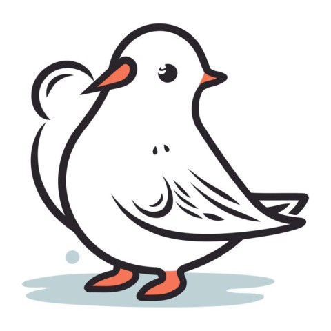 Pigeon on white background. Vector illustration in cartoon style