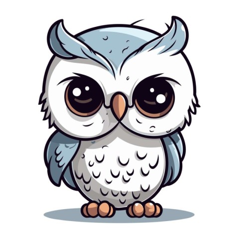 Cute owl isolated on a white background. Vector illustration for