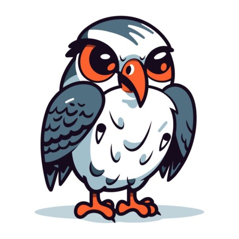 Vector illustration of a cute owl on a white background. Cartoon