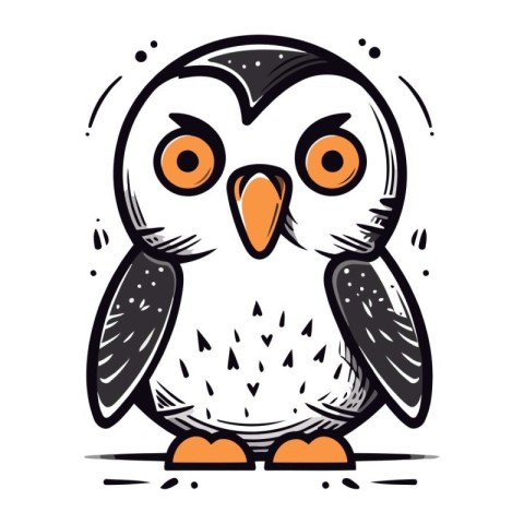 Cute cartoon owl. Vector illustration isolated on a white backgr