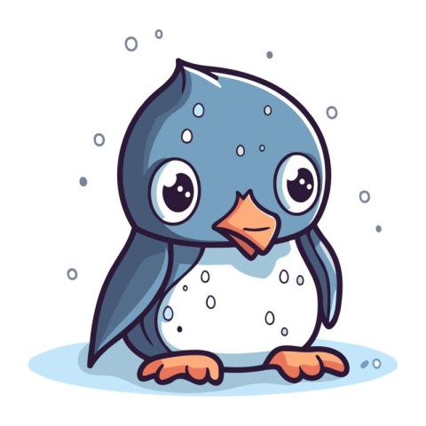 Cute penguin. Vector illustration of a cartoon penguin.