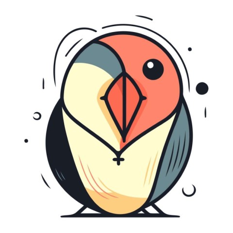 Cute cartoon penguin. Vector illustration in doodle style.