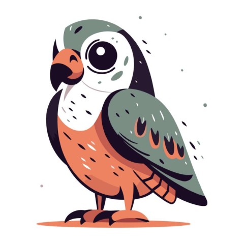 Cute kawaii bird. Vector illustration in cartoon style.