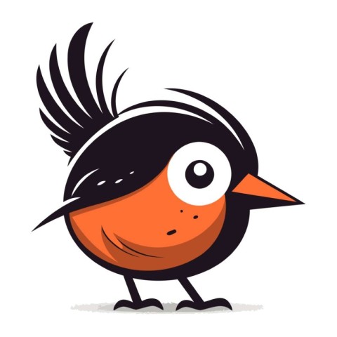 Cute cartoon bird isolated on a white background. Vector illustr